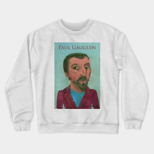 Paul Gauguin portrait Crewneck Sweatshirt by diegomanuel